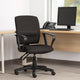 Zean Swivel Task Chair | Loops Arms | Black Crepe Fabric | Rolling BM344548