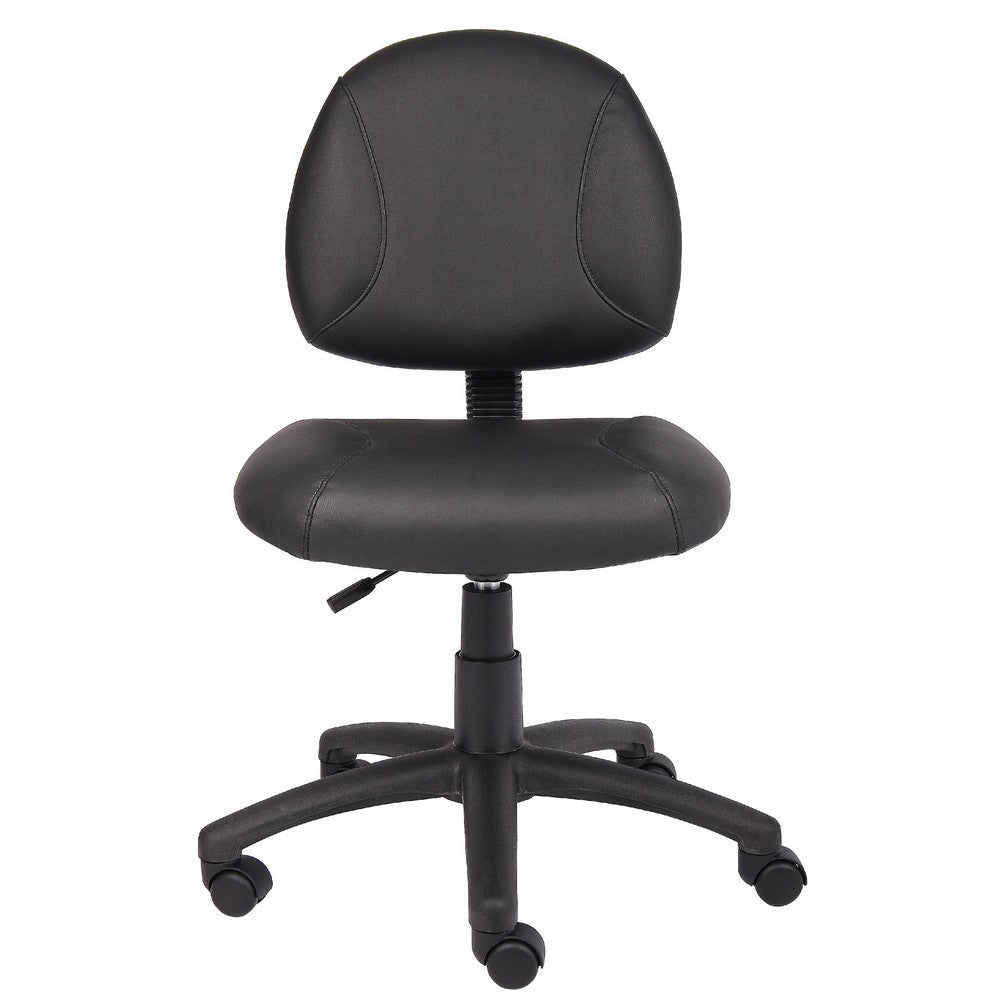 Wen Swivel Posture Chair | Black Faux Leather Back & Waterfall Seat BM344549