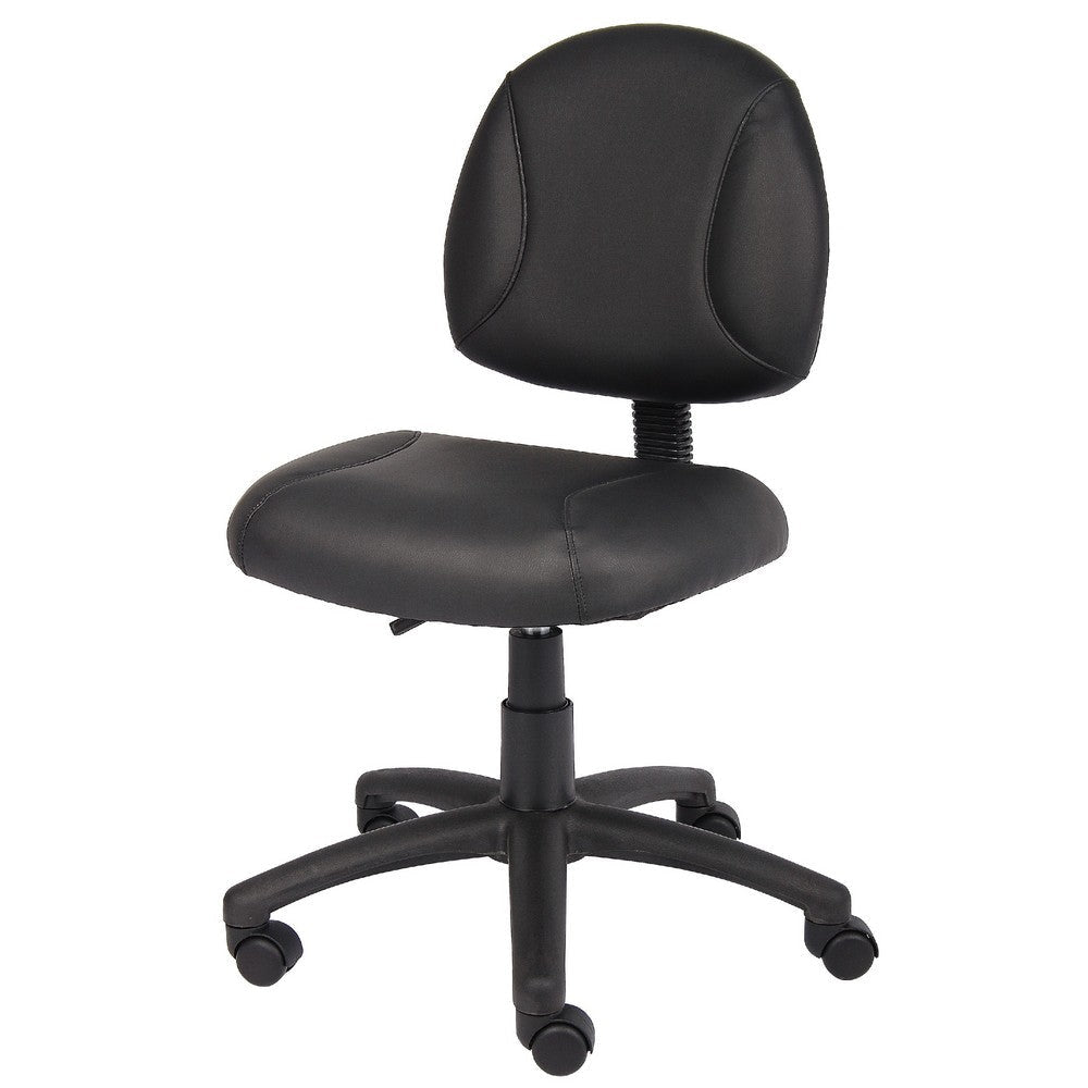 Wen Swivel Posture Chair | Black Faux Leather Back & Waterfall Seat BM344549