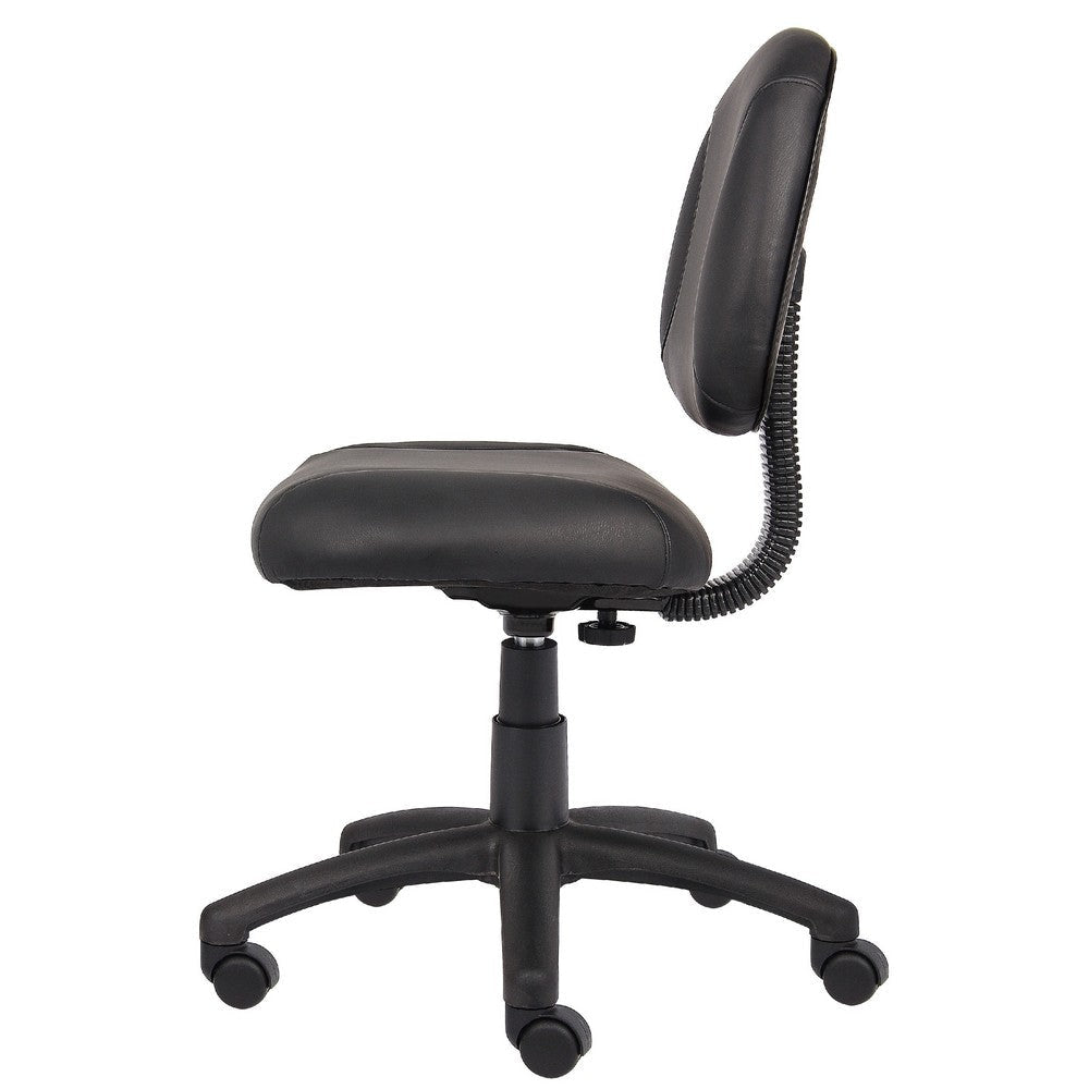 Wen Swivel Posture Chair | Black Faux Leather Back & Waterfall Seat BM344549