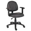 Wen Swivel Posture Chair | Adjustable | Black Faux Leather Waterfall Seat BM344550