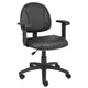 Wen Swivel Posture Chair | Adjustable | Black Faux Leather Waterfall Seat BM344550