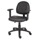 Wen Swivel Posture Chair | Adjustable | Black Faux Leather Waterfall Seat BM344550