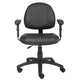 Wen Swivel Posture Chair | Adjustable | Black Faux Leather Waterfall Seat BM344550