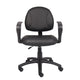 Wen Swivel Posture Chair | Loop Arms | Black Faux Leather Waterfall Seat BM344551