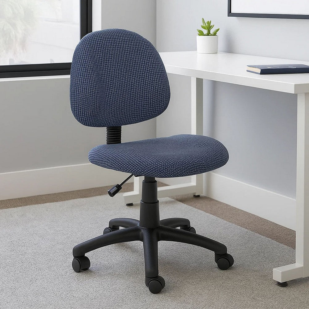 Jea Swivel Posture Chair | Contoured Seat & Back | Blue Tweed | Wheels