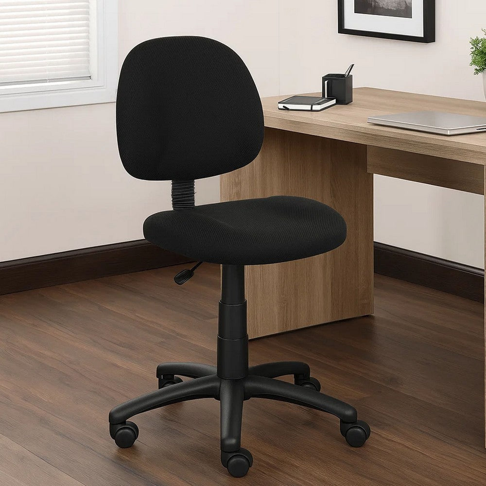 Jea Swivel Posture Chair | Contoured Seat & Back | Black Tweed | Wheels BM344553