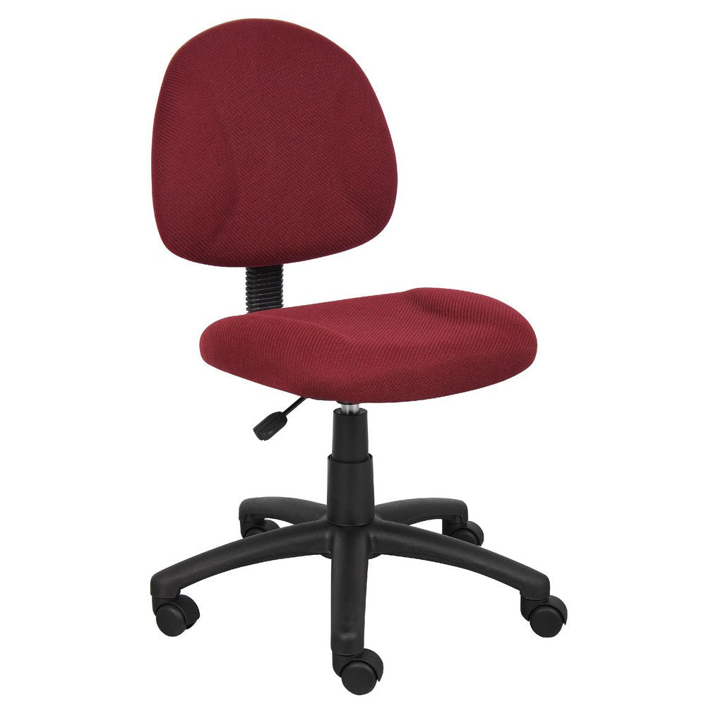 Jea Swivel Posture Chair | Contoured Back | Burgundy Red Tweed | Wheels BM344554