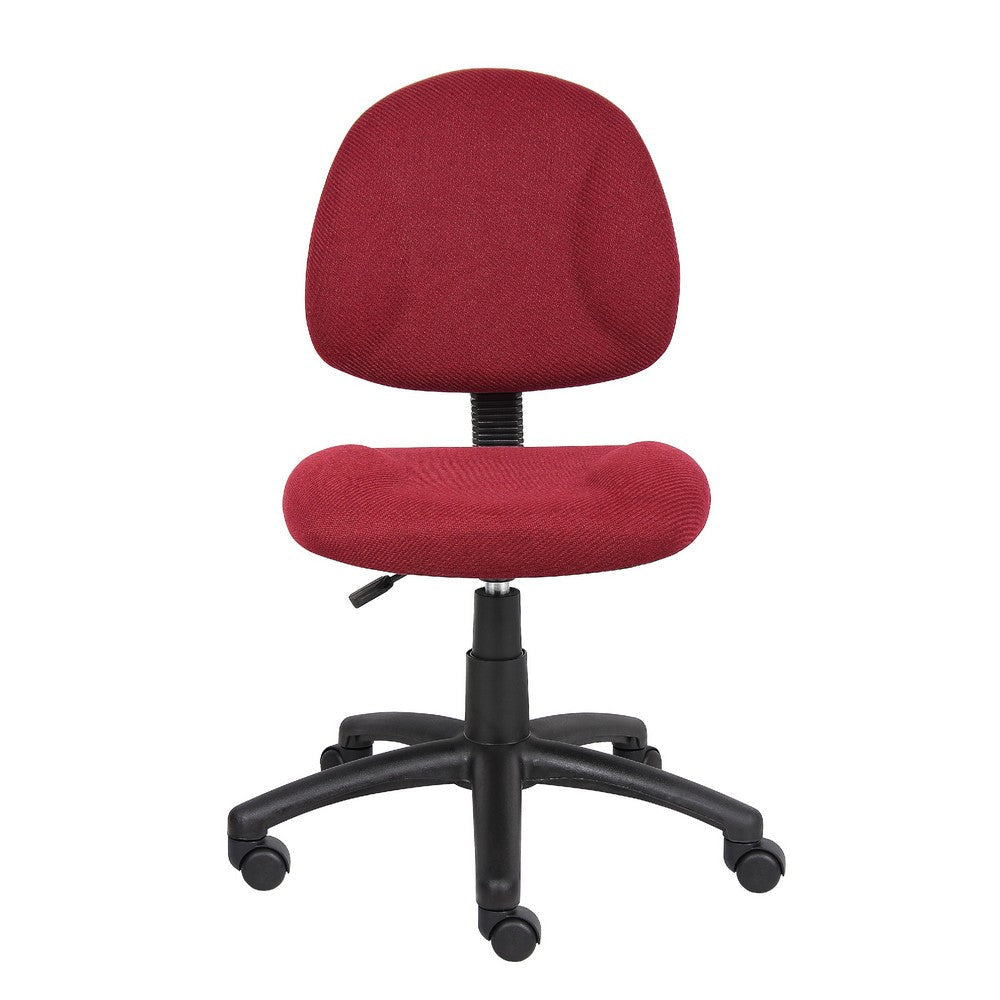 Jea Swivel Posture Chair | Contoured Back | Burgundy Red Tweed | Wheels BM344554