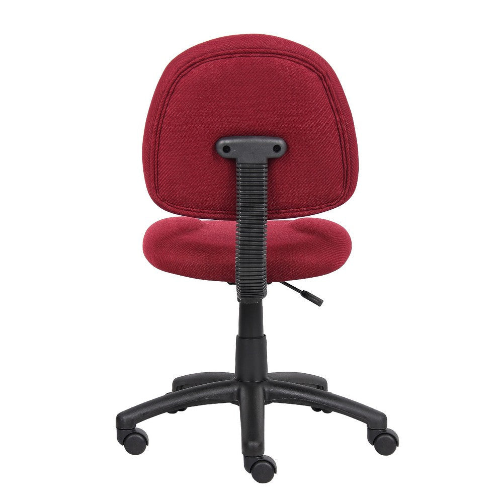 Jea Swivel Posture Chair | Contoured Back | Burgundy Red Tweed | Wheels BM344554