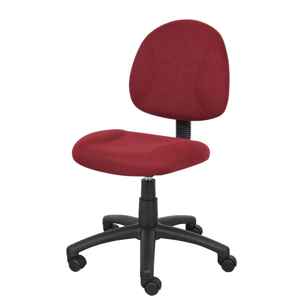 Jea Swivel Posture Chair | Contoured Back | Burgundy Red Tweed | Wheels BM344554