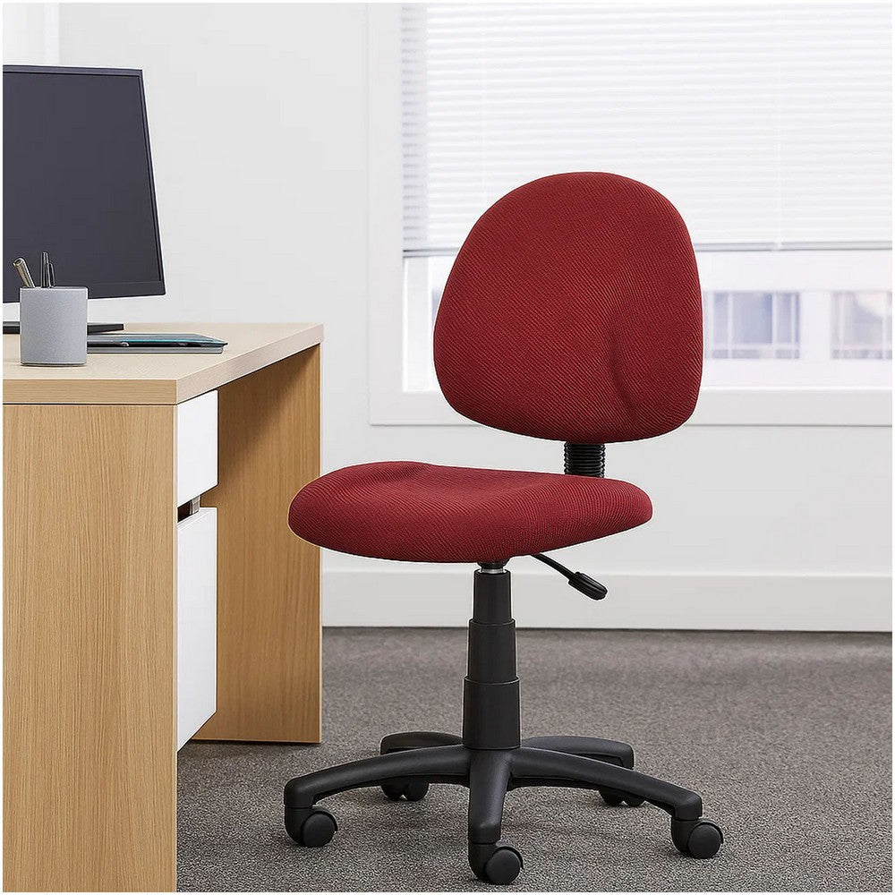 Jea Swivel Posture Chair | Contoured Back | Burgundy Red Tweed | Wheels BM344554