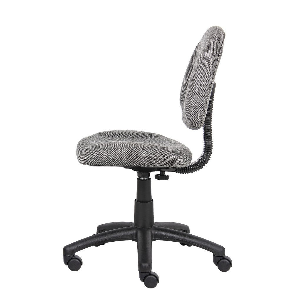 Jea Swivel Posture Chair | Contoured Back | Gray Tweed | Wheels BM344555