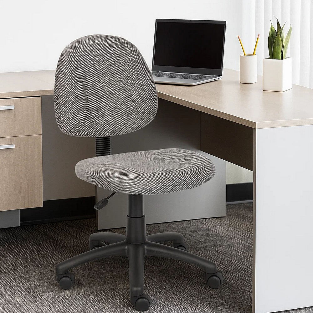 Jea Swivel Posture Chair | Contoured Back | Gray Tweed | Wheels BM344555