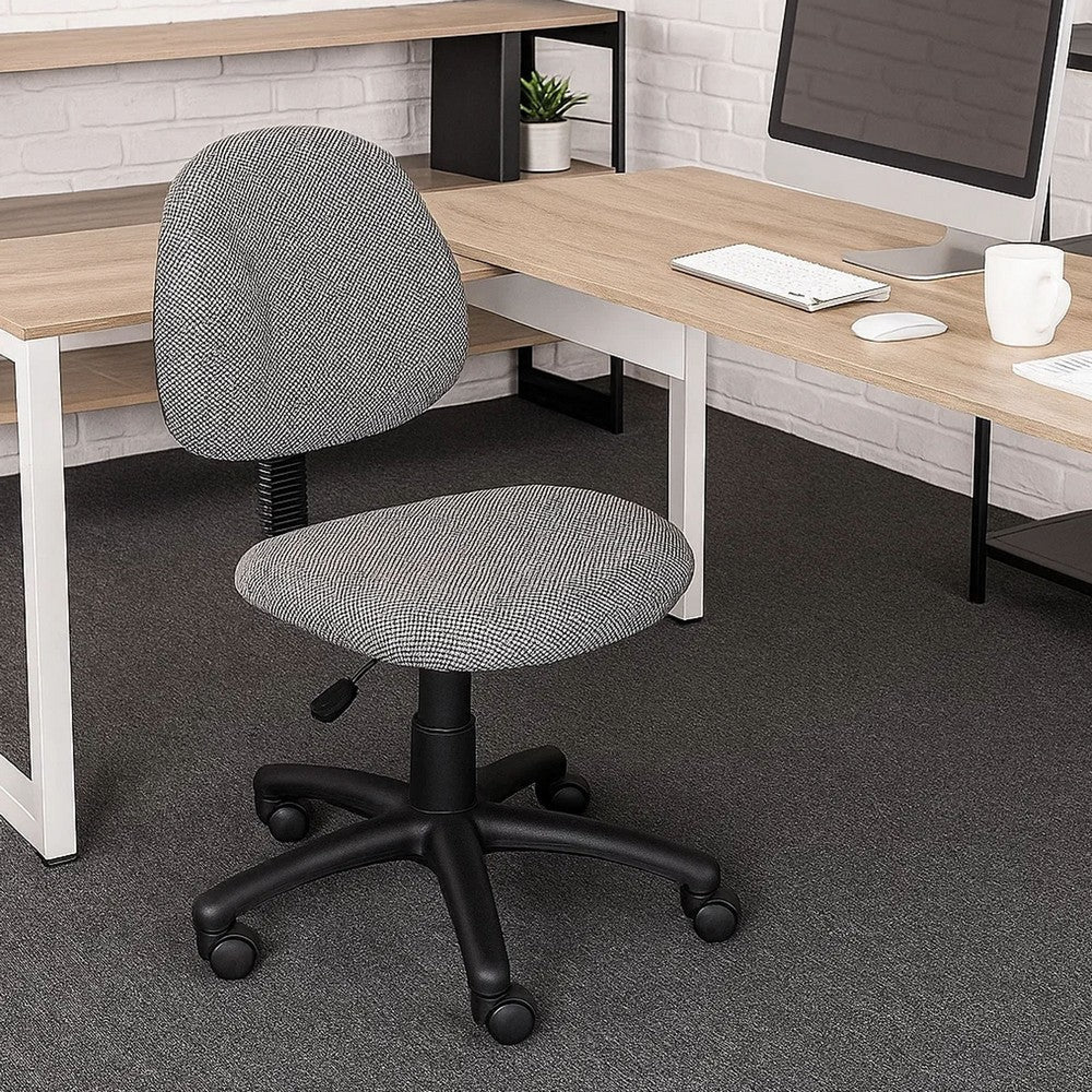 Jea Swivel Posture Chair | Contoured Back | Gray Tweed | Wheels