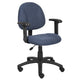 Jea Swivel Posture Chair | Adjustable Arms | Blue Tweed | Wheels BM344556