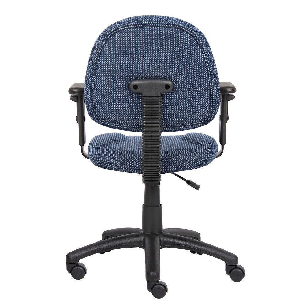 Jea Swivel Posture Chair | Adjustable Arms | Blue Tweed | Wheels BM344556