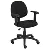Jea Swivel Posture Chair | Adjustable Arms | Black Tweed | Wheels BM344557