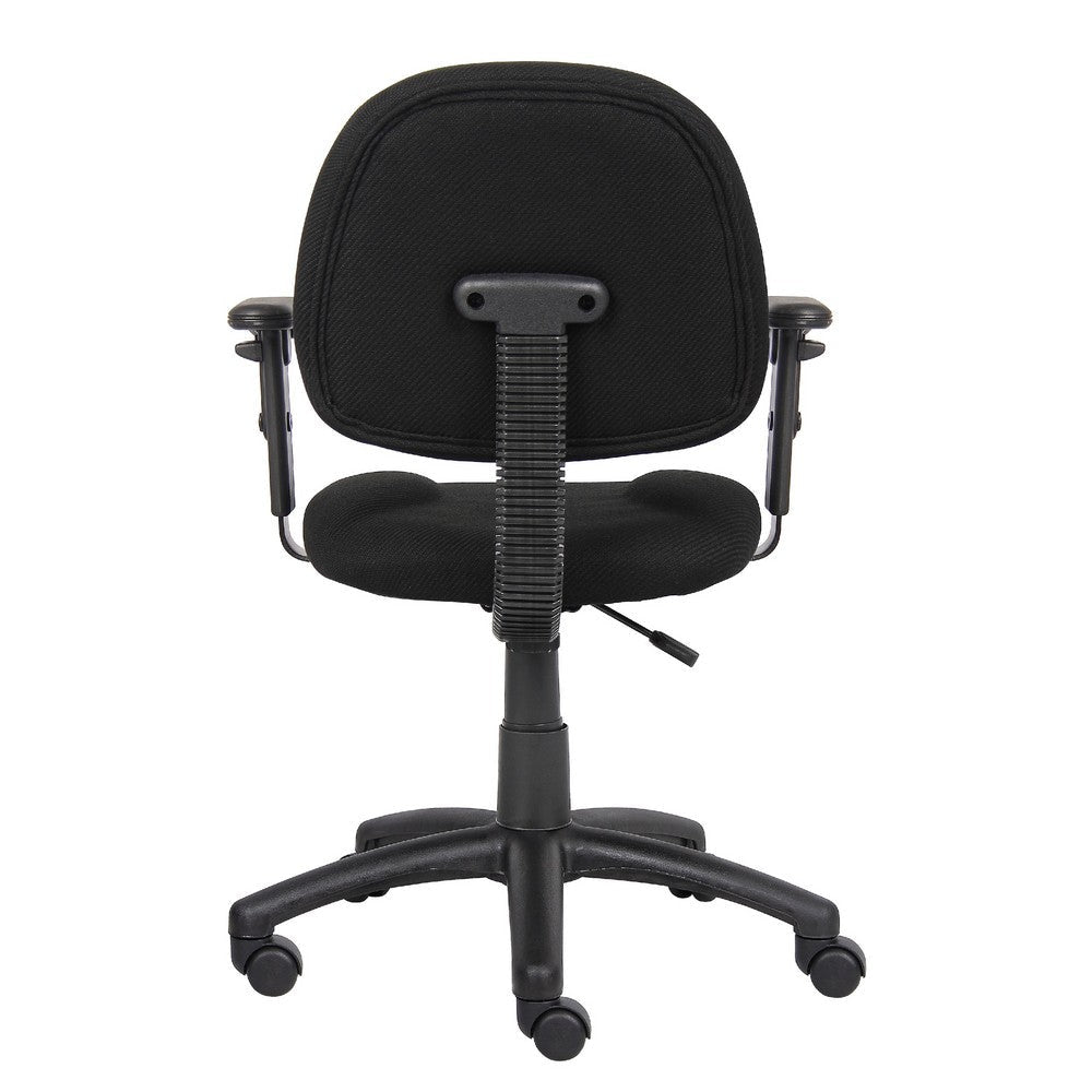 Jea Swivel Posture Chair | Adjustable Arms | Black Tweed | Wheels BM344557