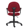 Jea Swivel Posture Chair | Adjustable Arms | Burgundy Red Tweed | Wheels BM344558