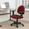 Jea Swivel Posture Chair | Adjustable Arms | Burgundy Red Tweed | Wheels BM344558