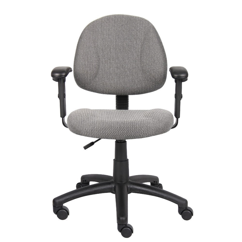 Jea Swivel Posture Chair | Adjustable Arms | Gray Tweed | Wheels BM344559