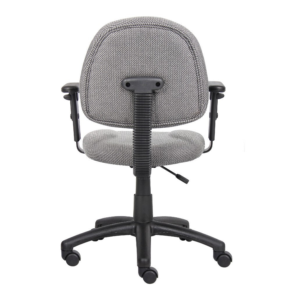 Jea Swivel Posture Chair | Adjustable Arms | Gray Tweed | Wheels BM344559