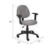 Jea Swivel Posture Chair | Adjustable Arms | Gray Tweed | Wheels BM344559