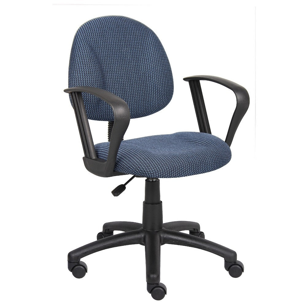 Jea Swivel Posture Chair | Loop Arms | Blue Tweed | Rolling Wheels BM344560