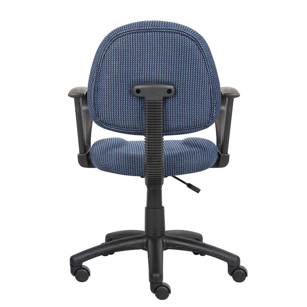 Jea Swivel Posture Chair | Loop Arms | Blue Tweed | Rolling Wheels BM344560
