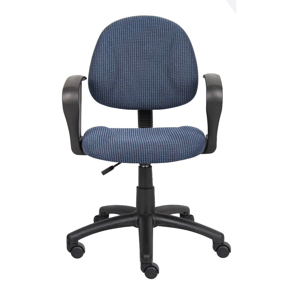Jea Swivel Posture Chair | Loop Arms | Blue Tweed | Rolling Wheels BM344560