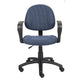 Jea Swivel Posture Chair | Loop Arms | Blue Tweed | Rolling Wheels BM344560
