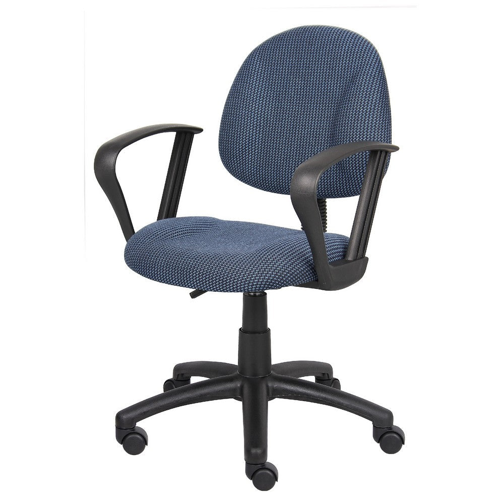 Jea Swivel Posture Chair | Loop Arms | Blue Tweed | Rolling Wheels BM344560