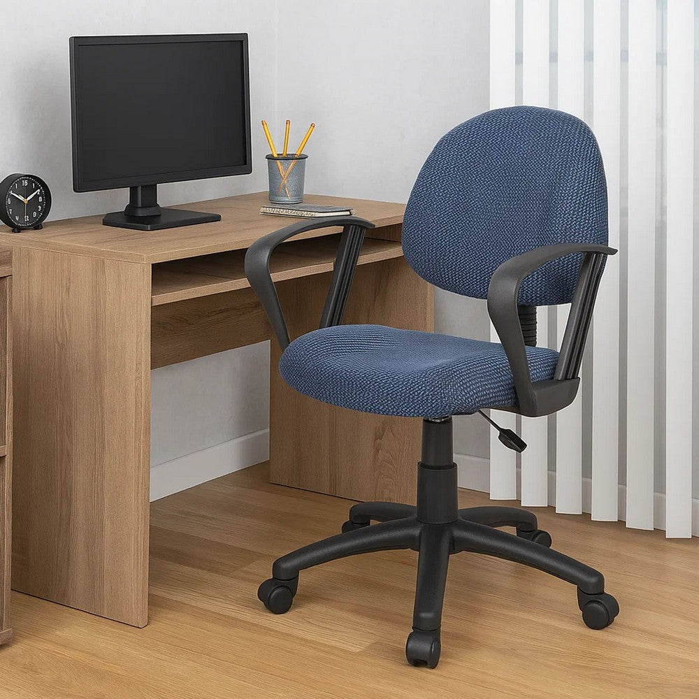 Jea Swivel Posture Chair | Loop Arms | Blue Tweed | Rolling Wheels BM344560