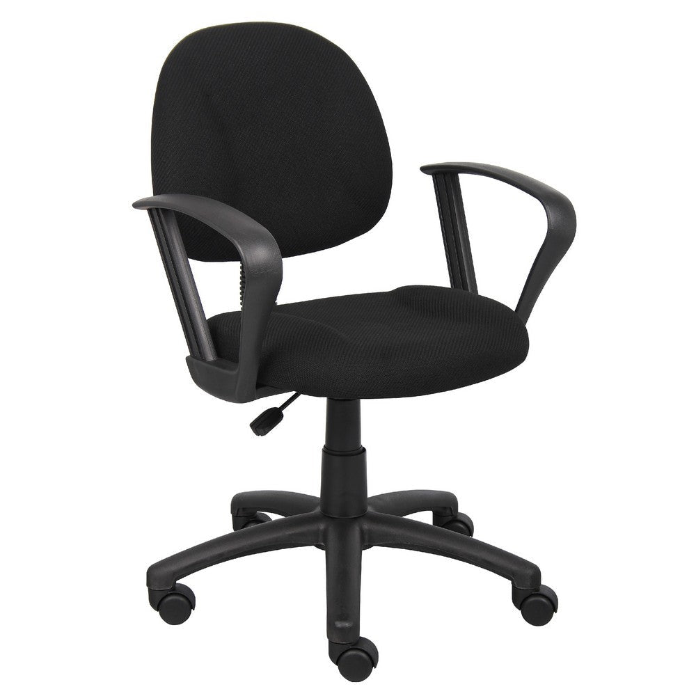 Jea Swivel Posture Chair | Loop Arms | Black Tweed | Rolling Wheels BM344561