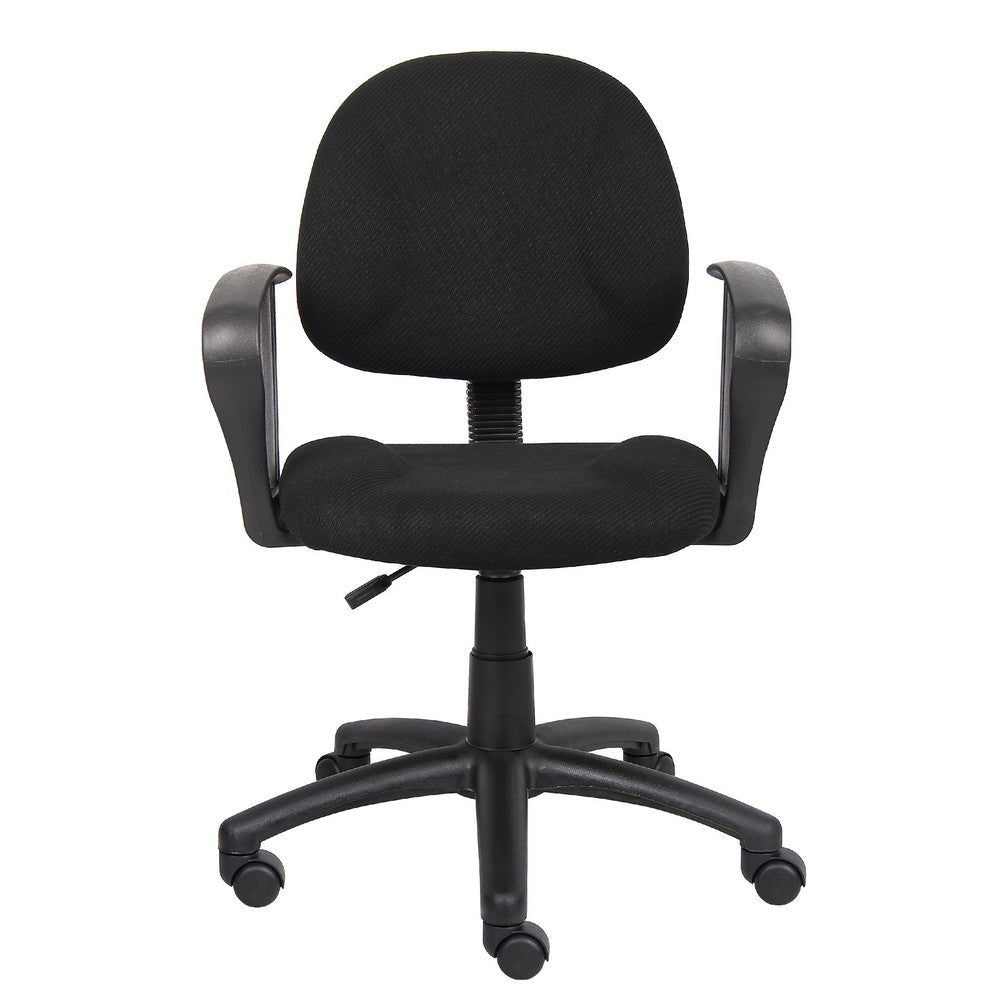 Jea Swivel Posture Chair | Loop Arms | Black Tweed | Rolling Wheels BM344561