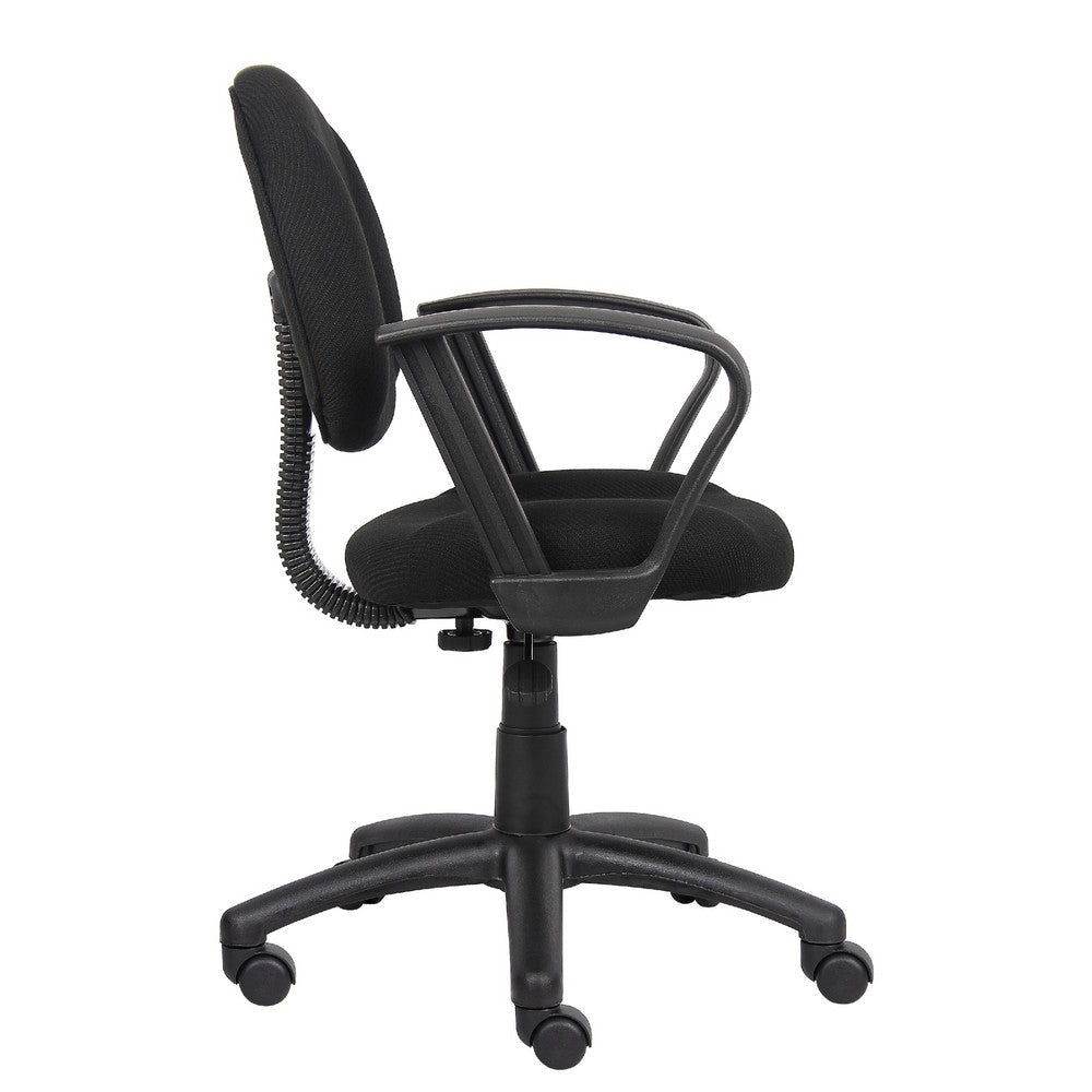 Jea Swivel Posture Chair | Loop Arms | Black Tweed | Rolling Wheels BM344561