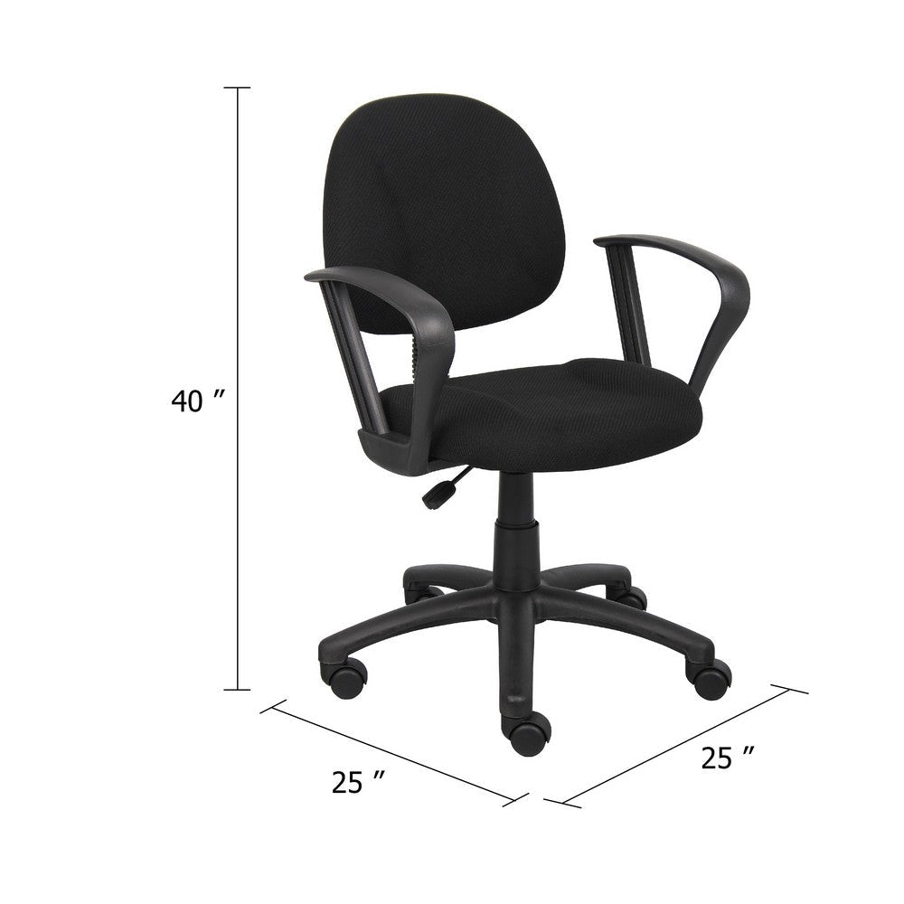 Jea Swivel Posture Chair | Loop Arms | Black Tweed | Rolling Wheels BM344561