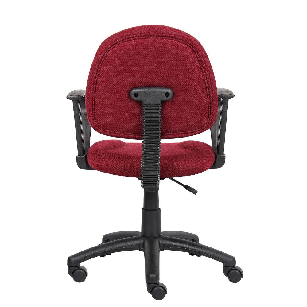Jea Swivel Posture Chair | Loop Arms | Burgundy Red Tweed | Rolling Wheels BM344562