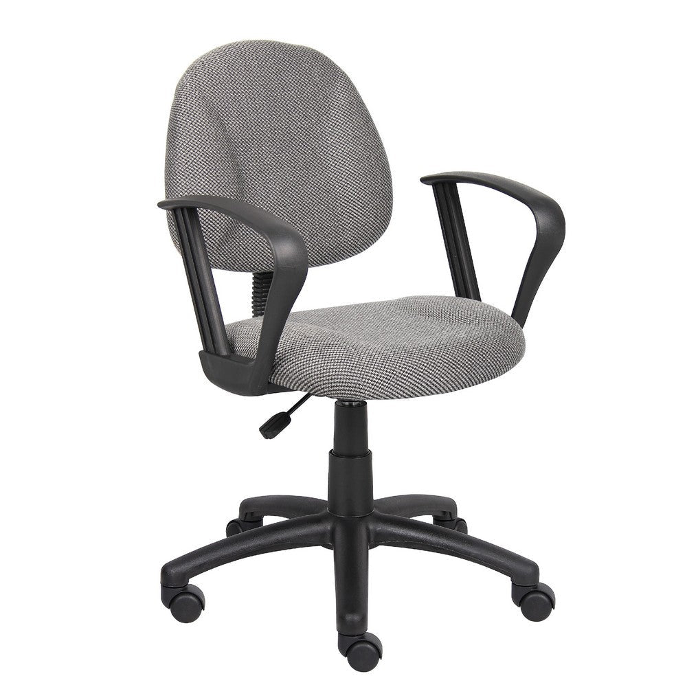 Jea Swivel Posture Chair | Loop Arms | Gray Tweed | Rolling Wheels BM344563