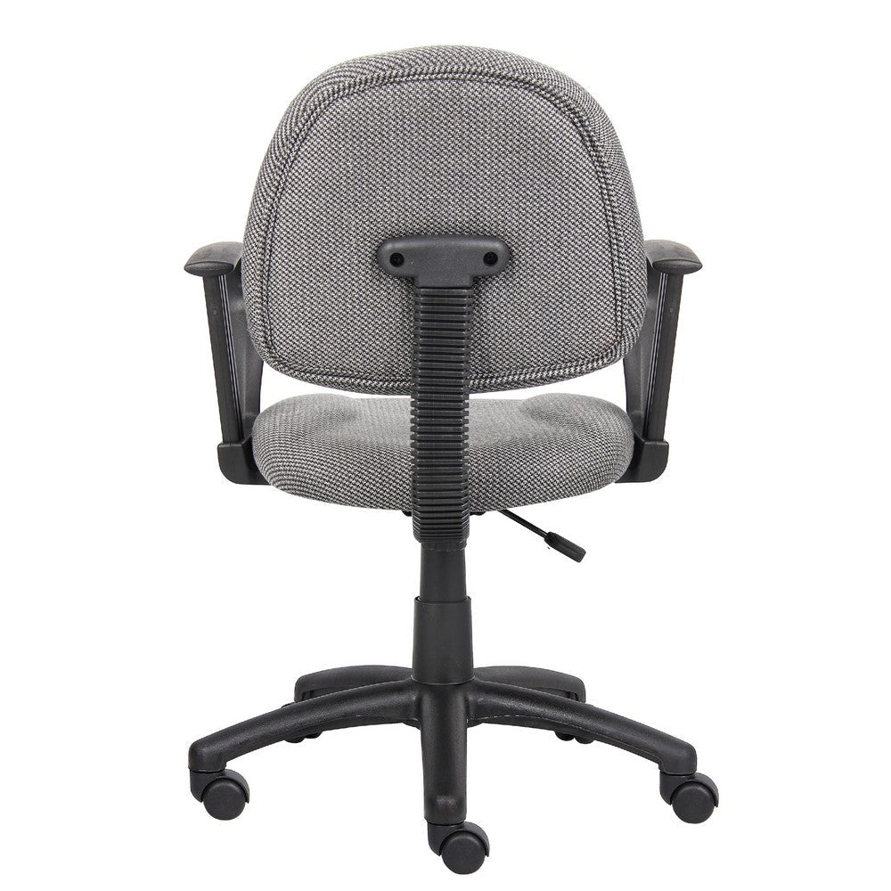 Jea Swivel Posture Chair | Loop Arms | Gray Tweed | Rolling Wheels BM344563
