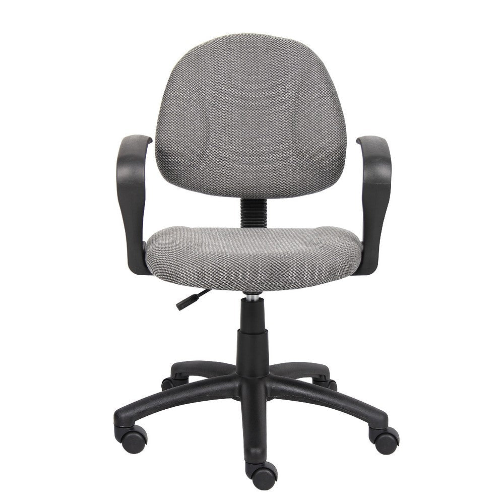 Jea Swivel Posture Chair | Loop Arms | Gray Tweed | Rolling Wheels BM344563