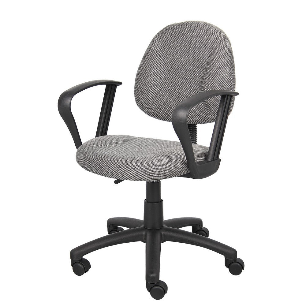 Jea Swivel Posture Chair | Loop Arms | Gray Tweed | Rolling Wheels BM344563