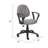 Jea Swivel Posture Chair | Loop Arms | Gray Tweed | Rolling Wheels BM344563