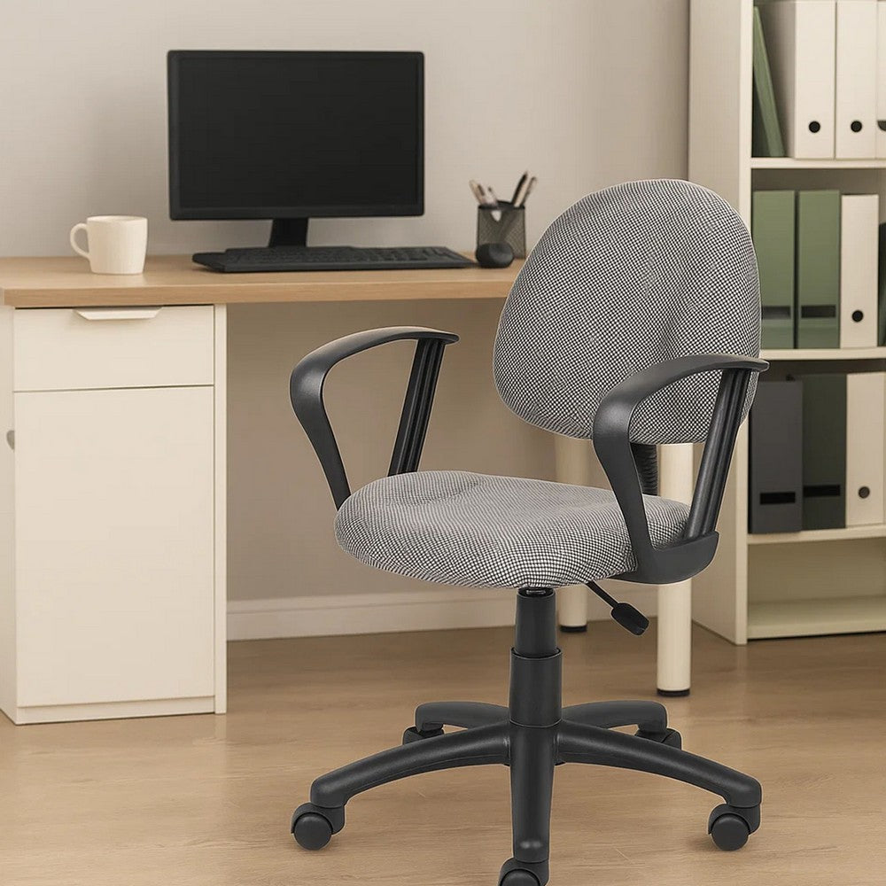 Jea Swivel Posture Chair | Loop Arms | Gray Tweed | Rolling Wheels BM344563