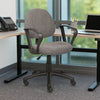 Jea Swivel Posture Chair | Loop Arms | Gray Tweed | Rolling Wheels BM344563