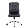 Sela Swivel Office Chair | Tufted Black Seat & Back | Chrome Base BM344564