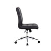 Sela Swivel Office Chair | Tufted Black Seat & Back | Chrome Base BM344564