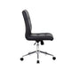 Sela Swivel Office Chair | Tufted Black Seat & Back | Chrome Base BM344564