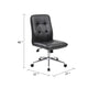 Sela Swivel Office Chair | Tufted Black Seat & Back | Chrome Base BM344564